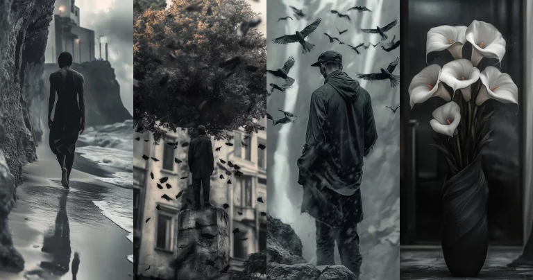 Monochrome Mood with Silhouettes - Midjourney style sref code