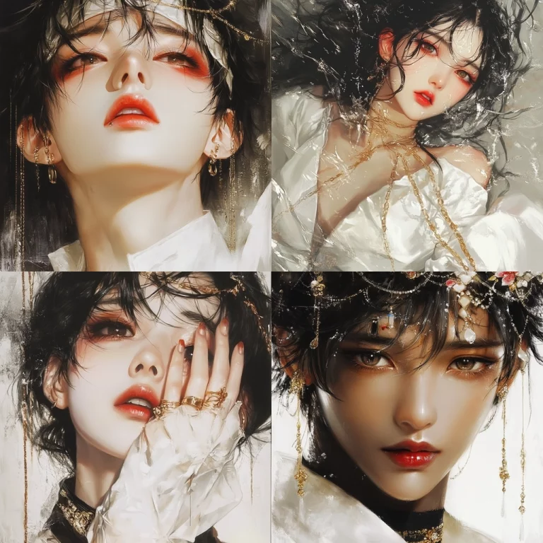 Textured White and Gold Realism - Midjourney style sref code