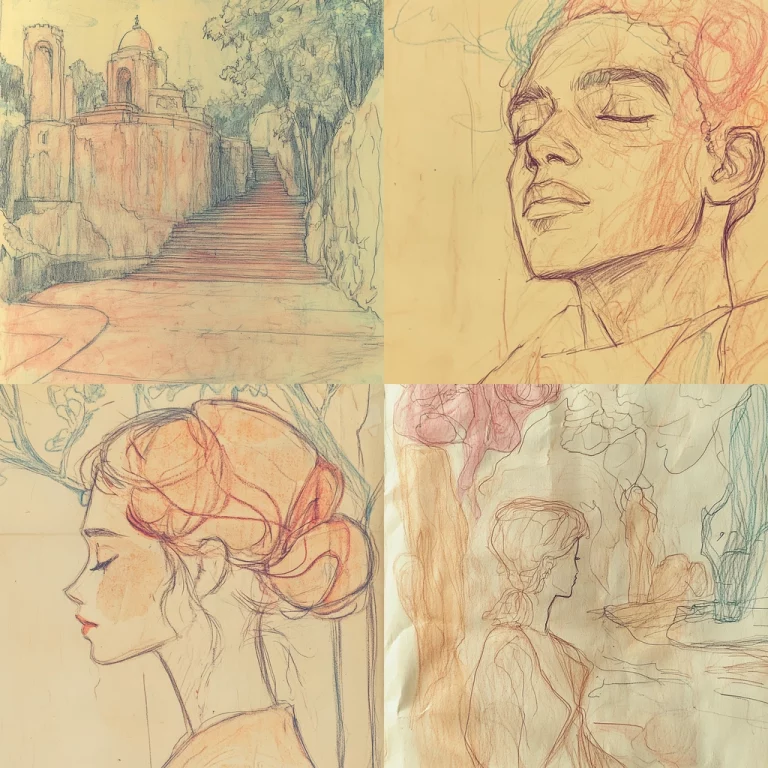 Pastel Line Art - Midjourney style sref code