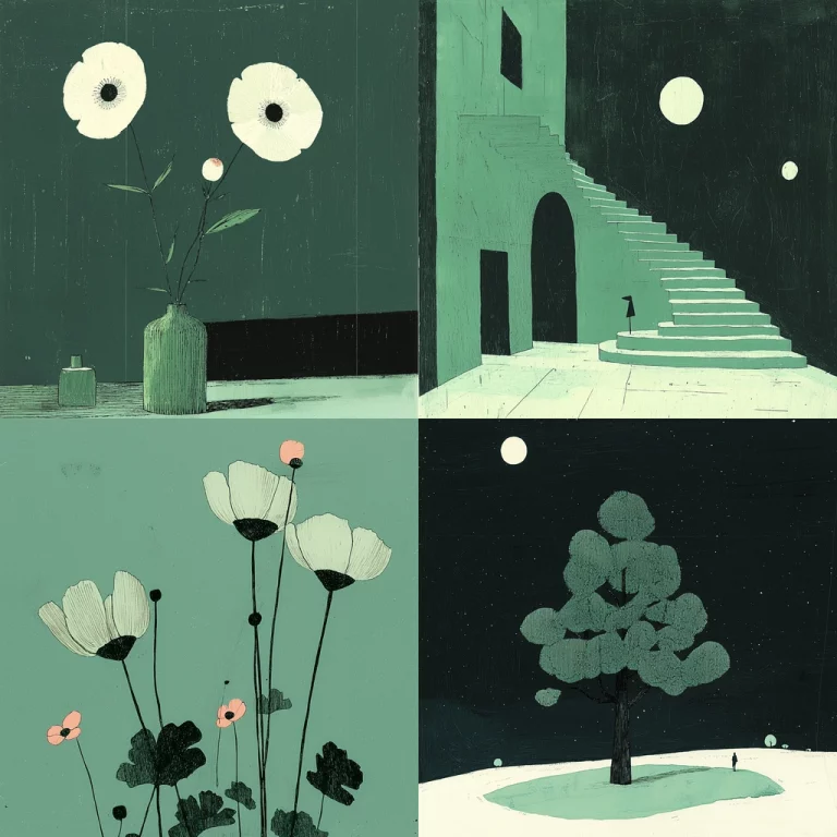 Muted Minimalist Green - Midjourney style sref code