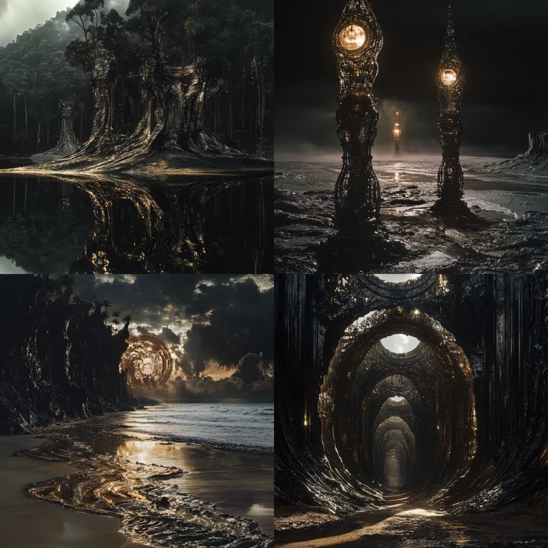 Dark Metallic Reflections - Midjourney style sref code