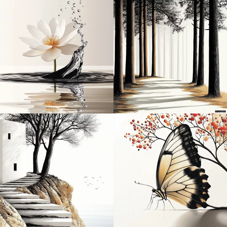 Monochrome Contrast with Earthy Hues - Midjourney style sref code