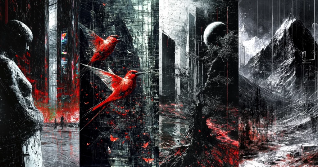 Monochrome Red Contrast - Midjourney style sref code