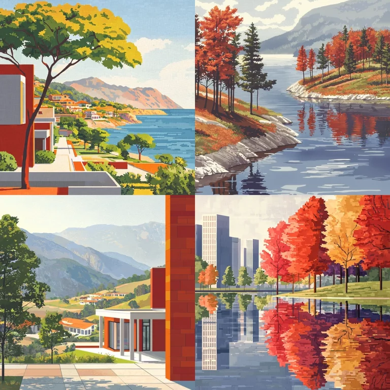 Bold Landscape Color Blocks - Midjourney style sref code