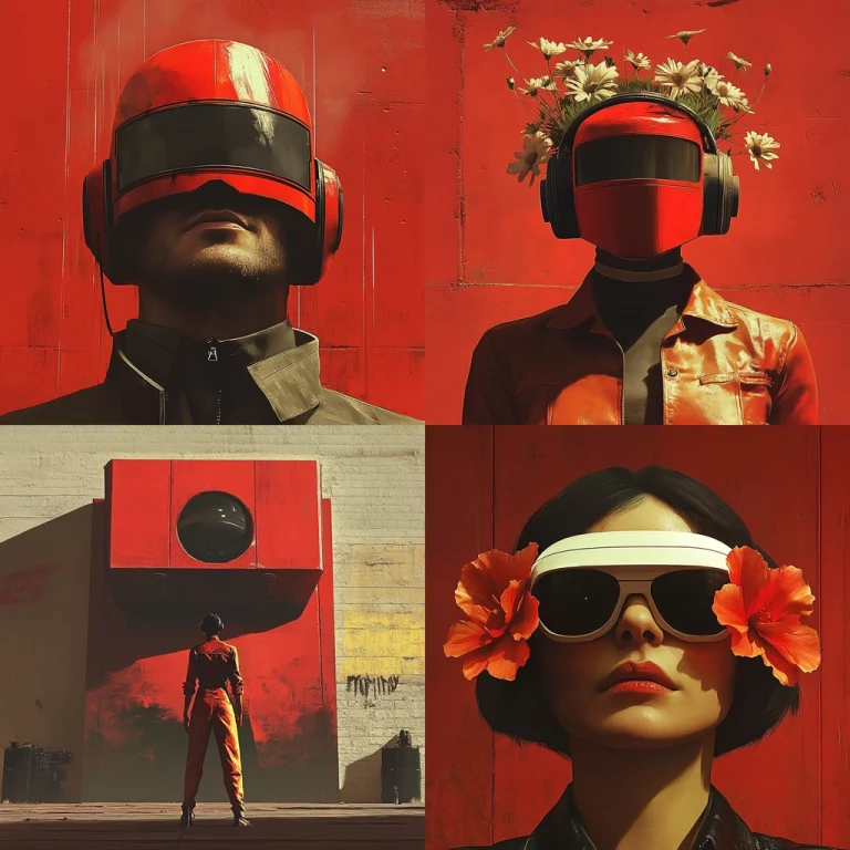 Vibrant Red with Dramatic Highlights - Midjourney style sref code