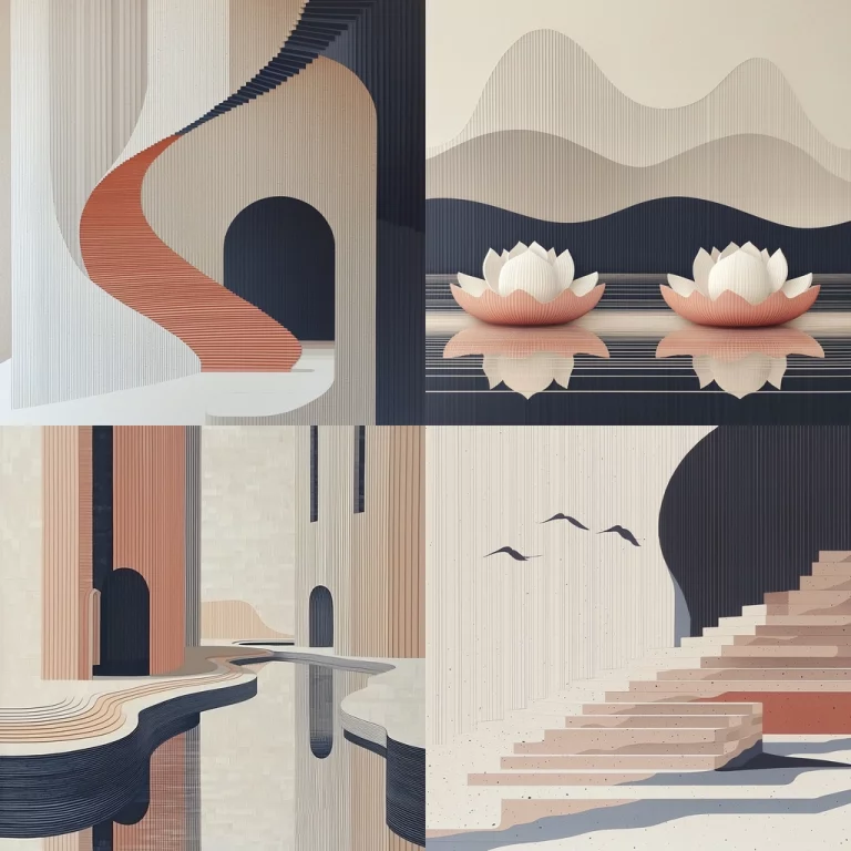 Minimalist Pastel Curves - Midjourney style sref code