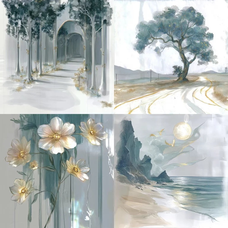 Delicate Gray-Green Pastel Dreamscape - Midjourney style sref code