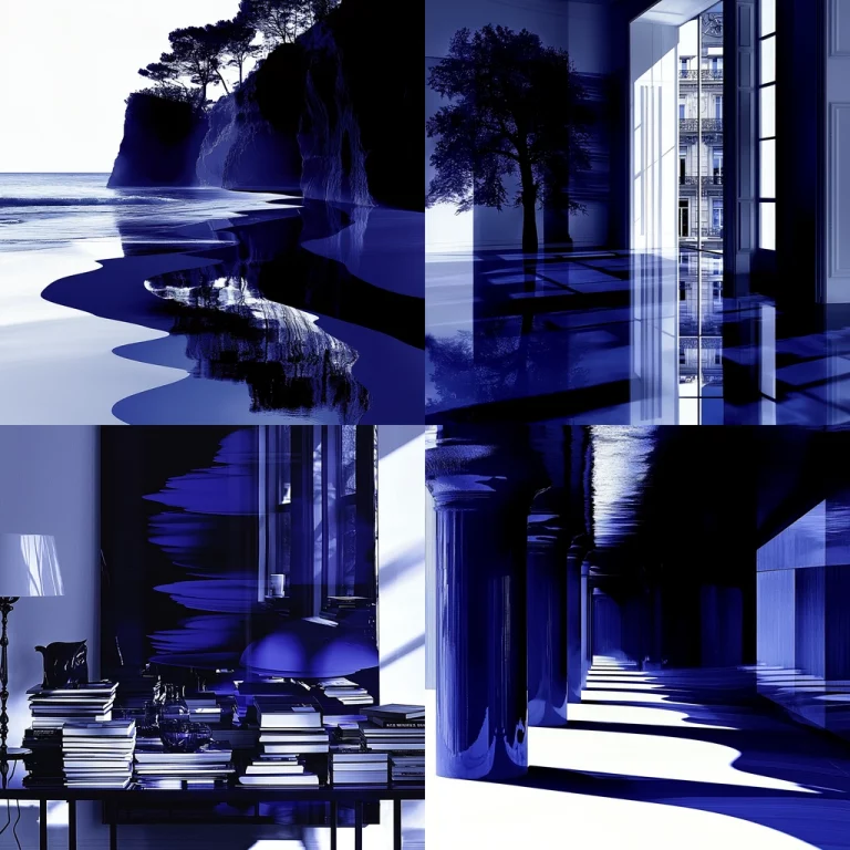 Monochrome Blue Reflection - Midjourney style sref code