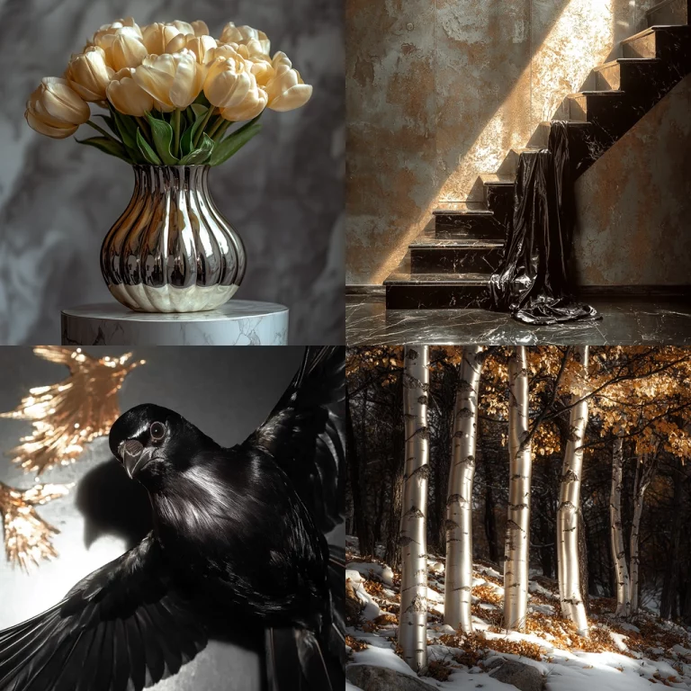 Rich Black and Gold Glow - Midjourney style sref code