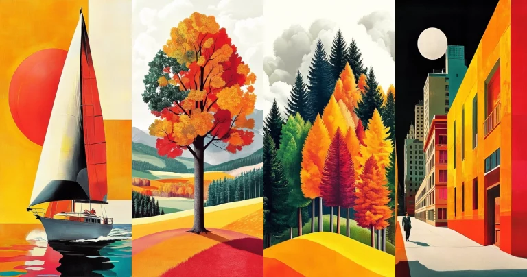 Vibrant Contrasting Color Blocks - Midjourney style sref code