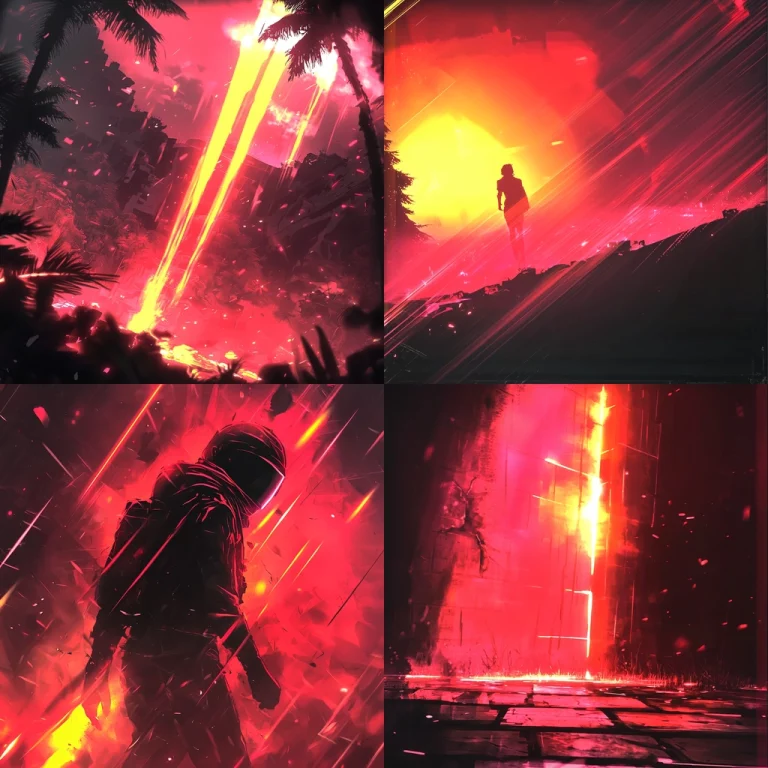 Luminescent Red Burst - Midjourney style sref code