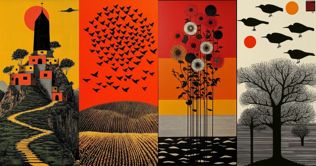 Bold Geometric Color Blocks - Midjourney style sref code