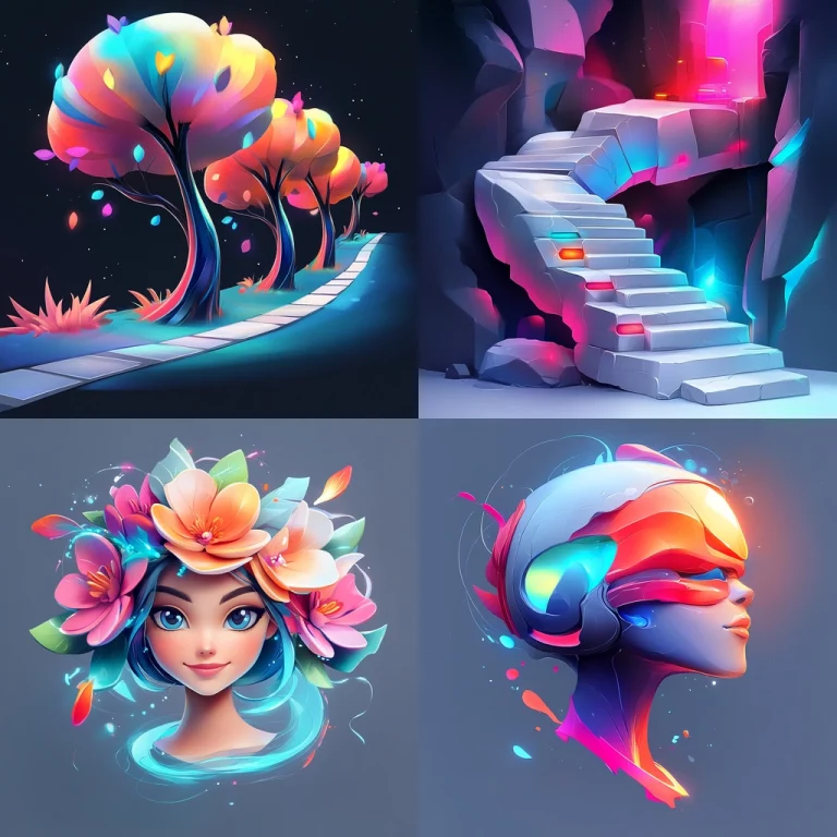 Vibrant Neon Fantasy - Midjourney style sref code