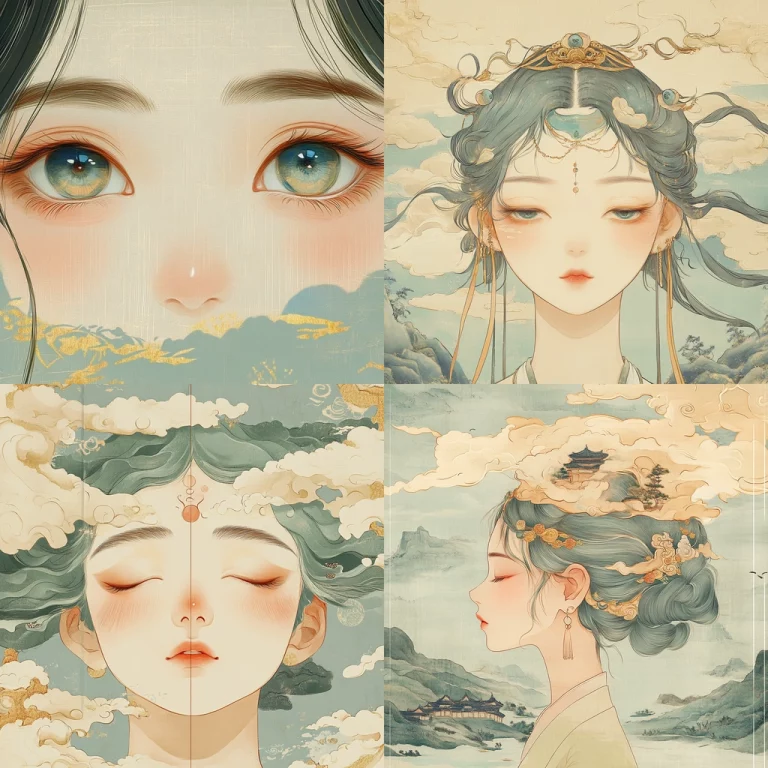 Soft Pastel Eastern Portrait - Midjourney style sref code