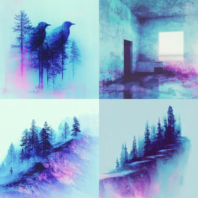 Diffuse Cyan-Pink Contrast - Midjourney style sref code