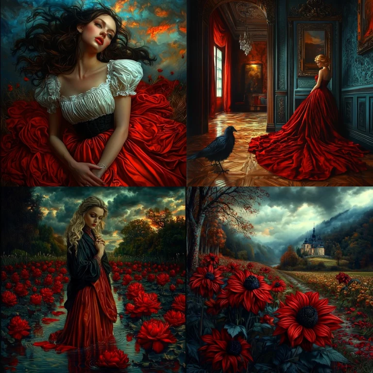 Dramatic Red Elegance - Midjourney style sref code