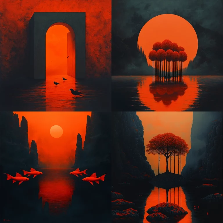 Dark Red Atmosphere - Midjourney style sref code