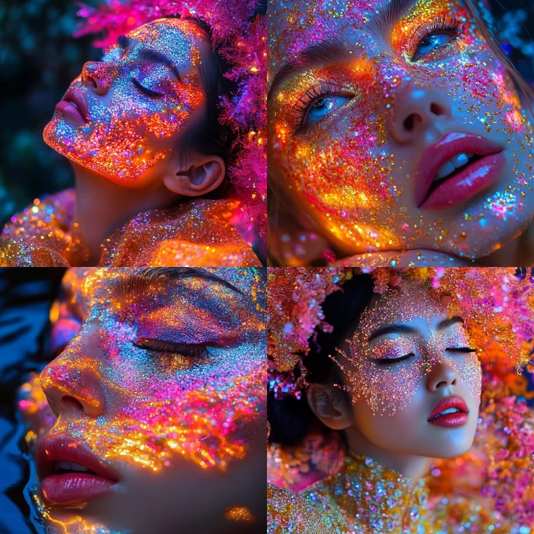 Vibrant Fluorescent Textural Clash - Midjourney style sref code