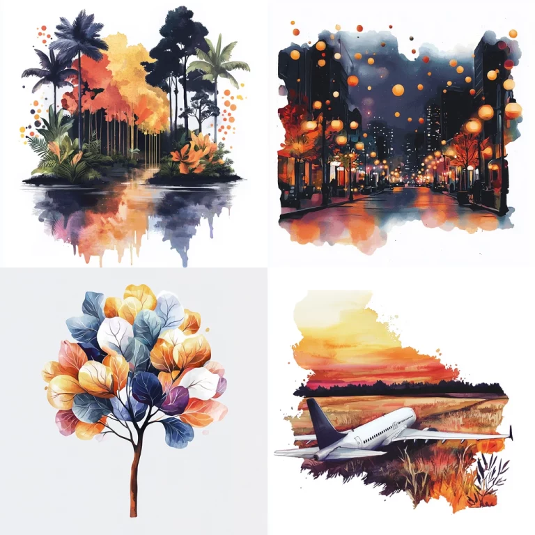 Vivid Watercolor Nightscape - Midjourney style sref code