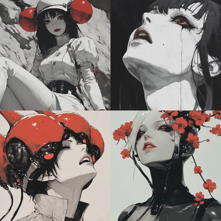 Monochrome and Red Contrast - Midjourney style sref code