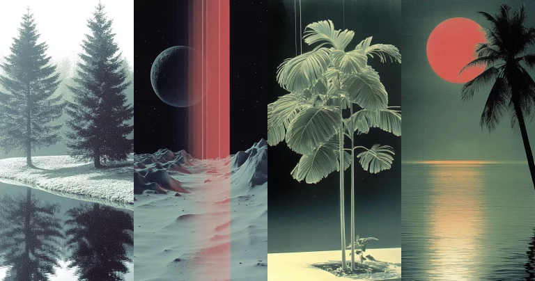 Contrasting Light with Gradient Hues - Midjourney style sref code