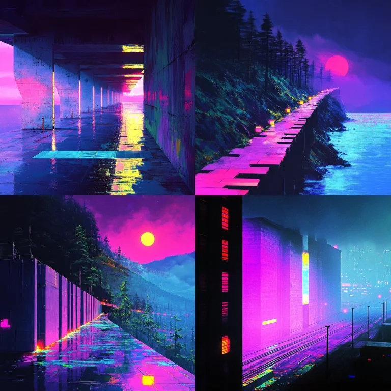 Neon Vibrant Urban Landscapes - Midjourney style sref code 