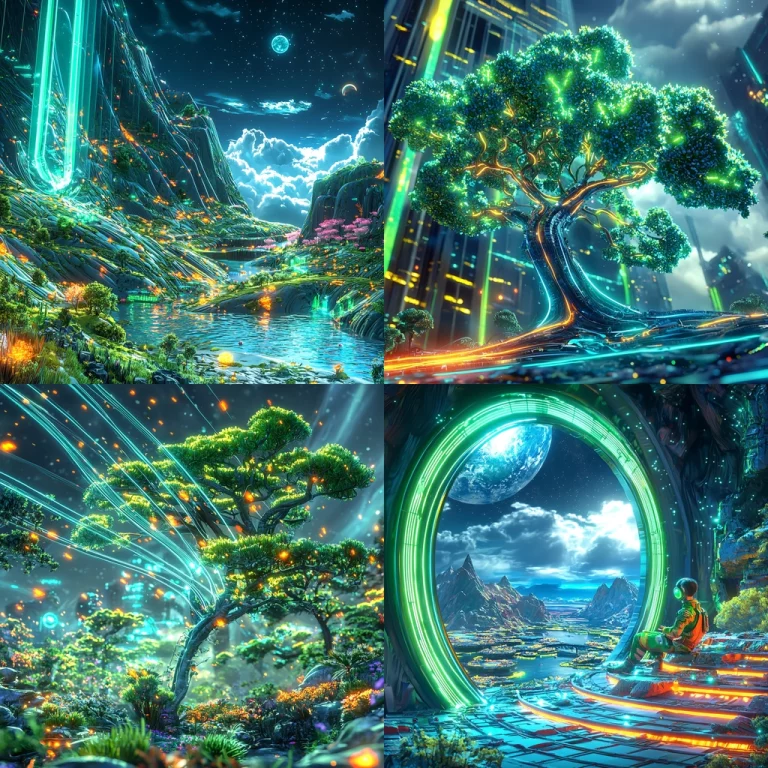 Vivid Neon Glowing Realm - Midjourney style sref code