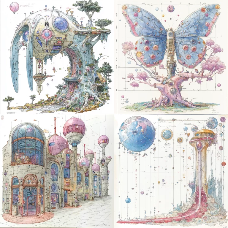 Pastel Futuristic Architecture - Midjourney style sref code