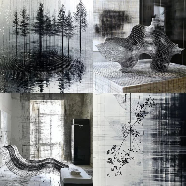 Monochrome Grid Illusion - Midjourney style sref code