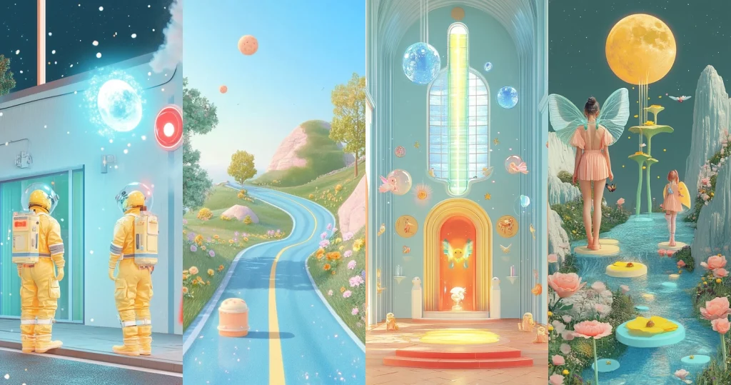Vibrant Pastel Surrealism - Midjourney style sref code