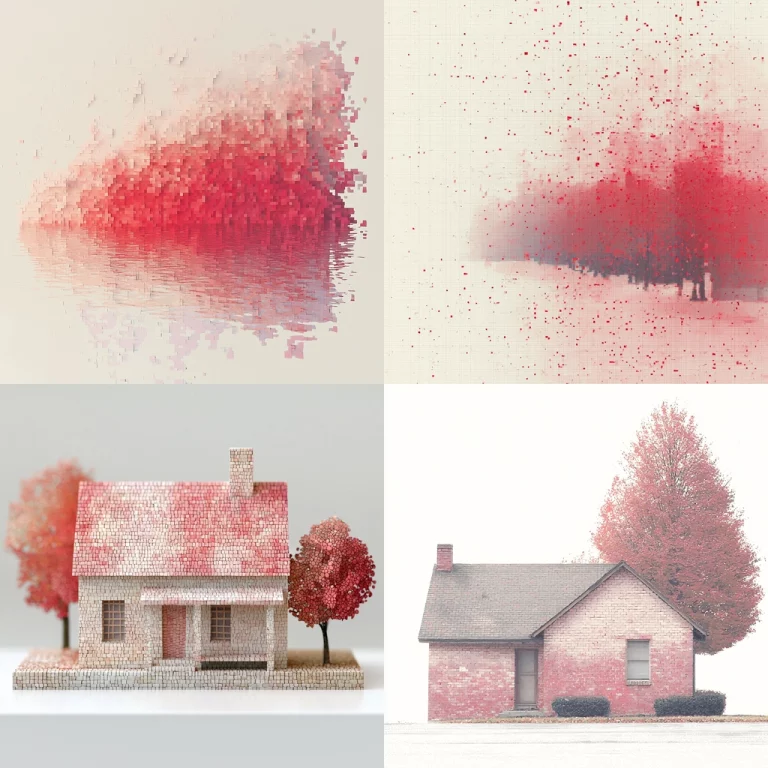 Pixelated Red and White Imagery - Midjourney style sref code