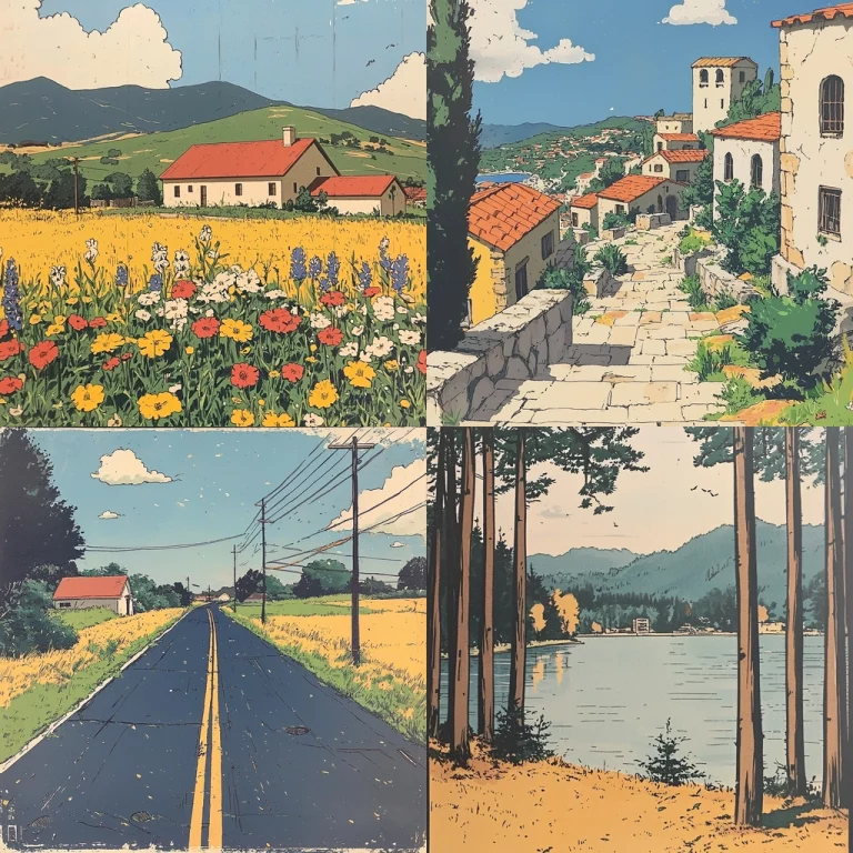 Vivid Rural Illustration - Midjourney style sref code