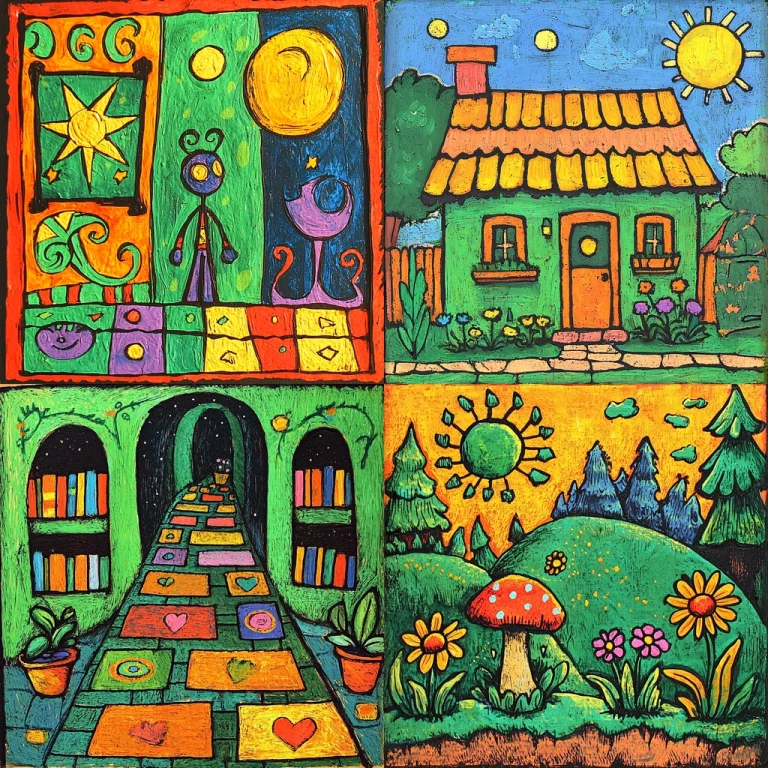 Vibrant Cartoon Imagery - Midjourney style sref code