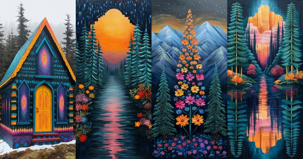 Vibrant Reflection Gradient - Midjourney style sref code