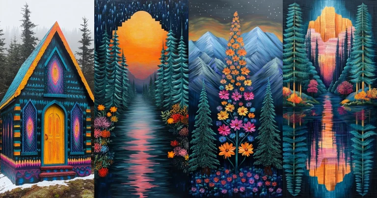 Vibrant Reflection Gradient - Midjourney style sref code