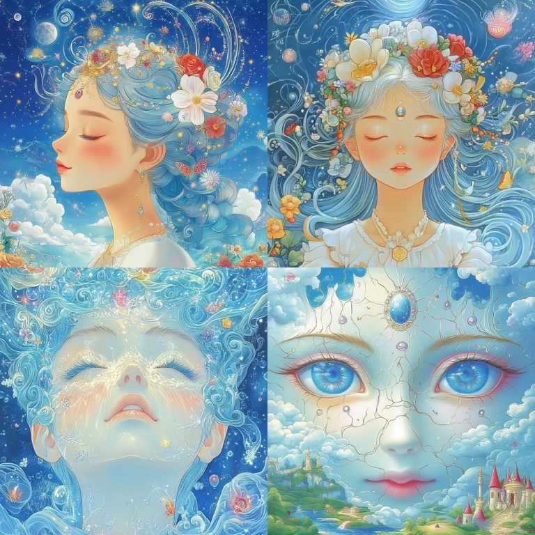 Floral Celestial Blue - Midjourney style sref code