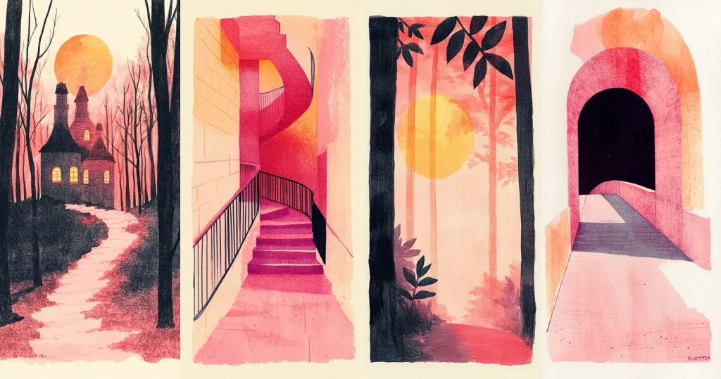 Pink Shadowed Landscape - Midjourney style sref code