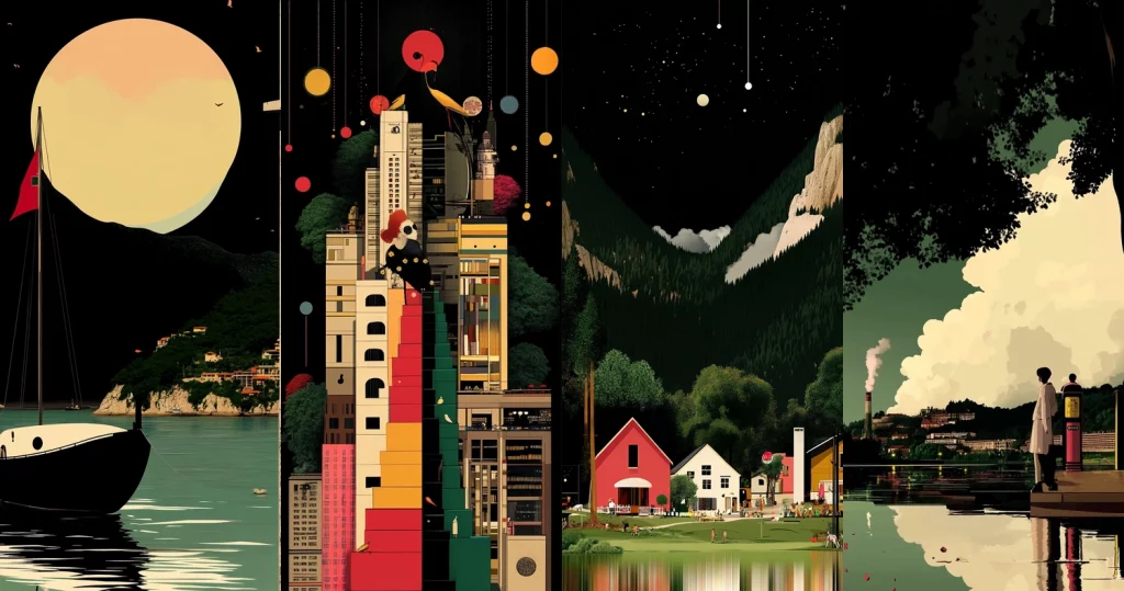 Geometric Lighting Contrast - Midjourney style sref code