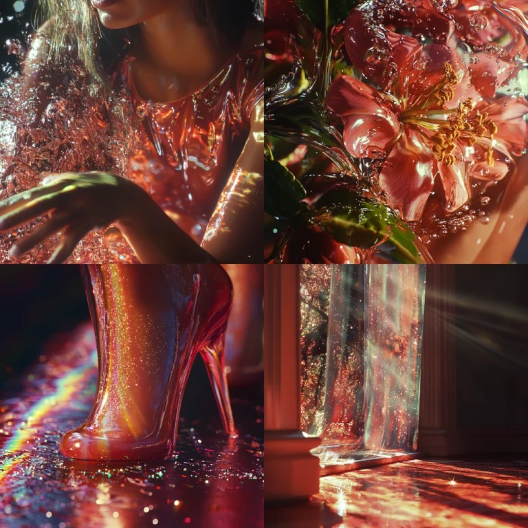 Iridescent Gold and Wine Red Glow - Midjourney style sref code