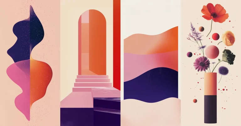 Gradient Pink and Orange Minimalism - Midjourney style sref code