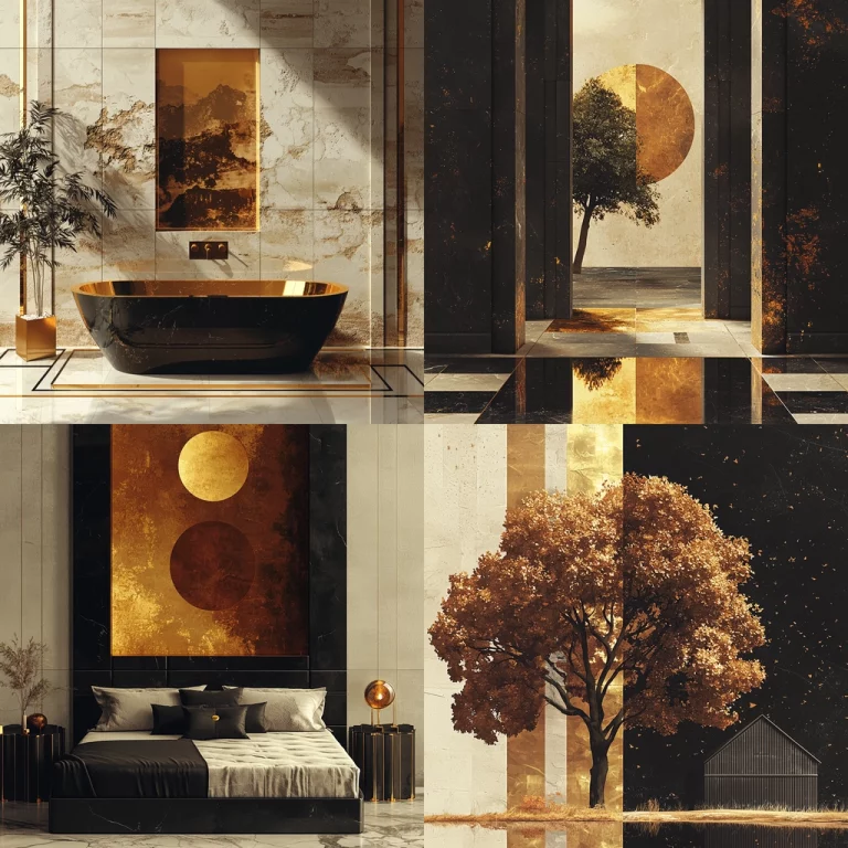 Gold and Black Architectural Highlight - Midjourney style sref code