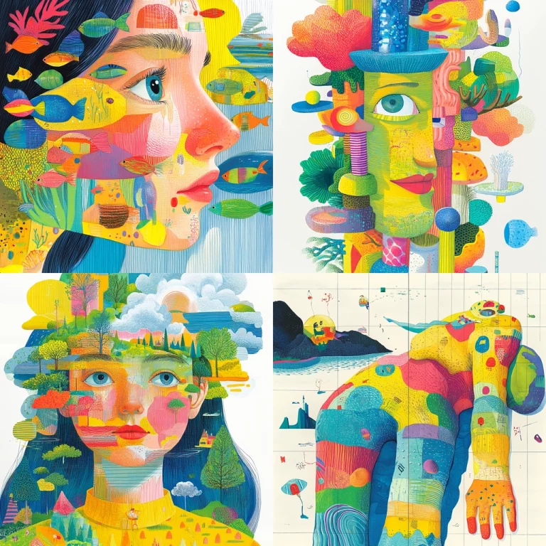 Vibrant Modern Surrealism - Midjourney style sref code