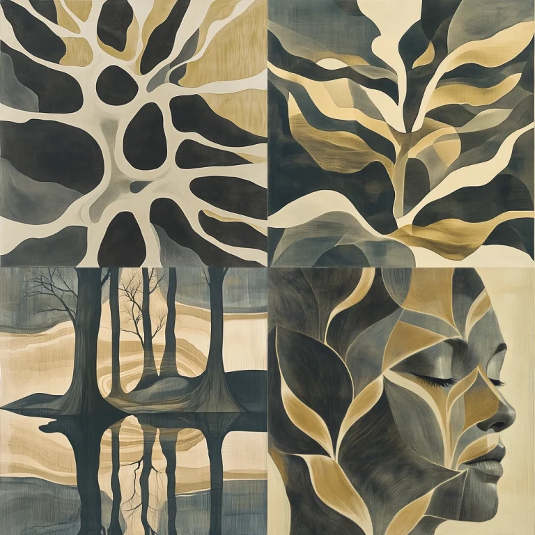 Textured Earth Tones and Curves - Midjourney style sref code