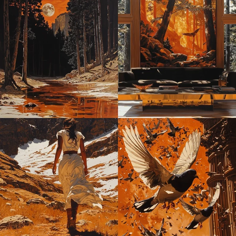 Golden Orange Atmosphere - Midjourney style sref code