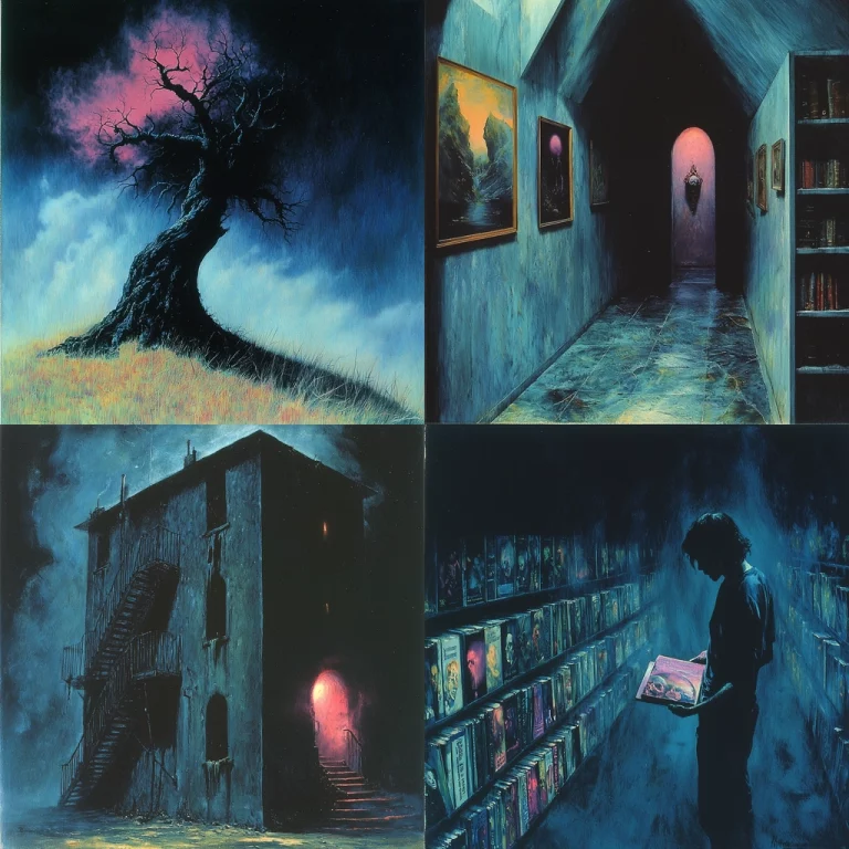 Dark Cyan Lighting Contrast - Midjourney style sref code