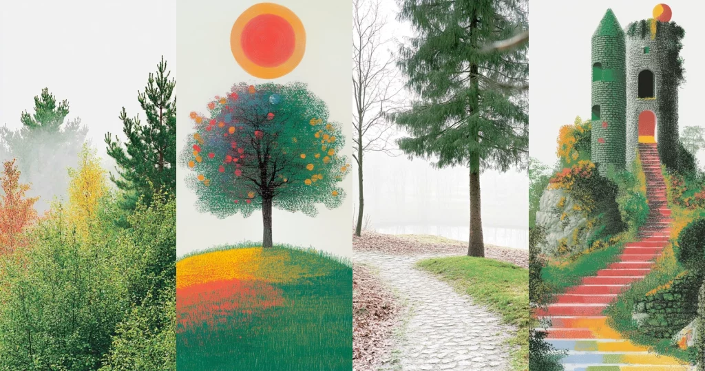 Bright Gradient Landscape - Midjourney style sref code