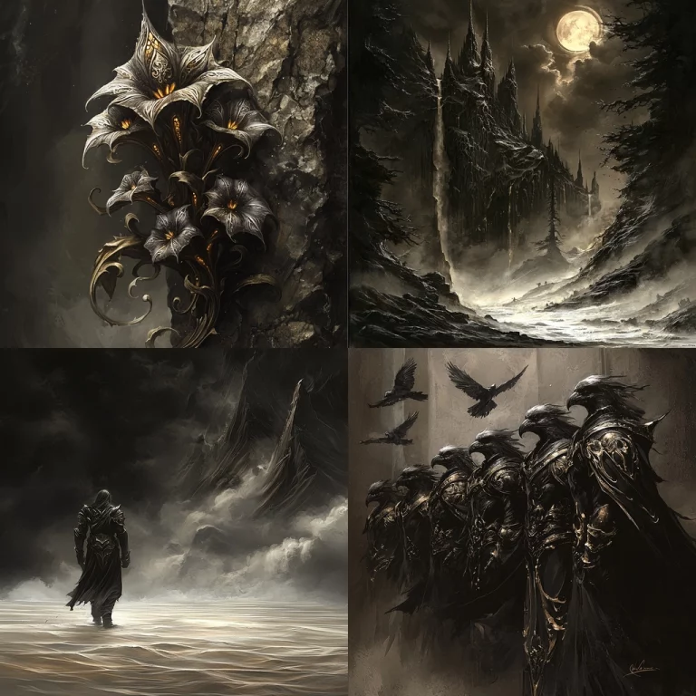 Dark Mythological Illumination - Midjourney style sref code