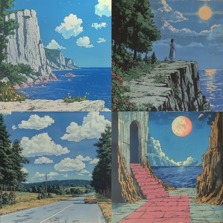 Anime Natural Landscape with Cool Palette - Midjourney style sref code