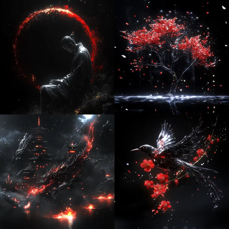 Luminous Red and Deep Shadow - Midjourney style sref code