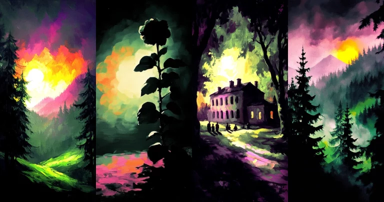 Vivid Sunset Forest - Midjourney style sref code